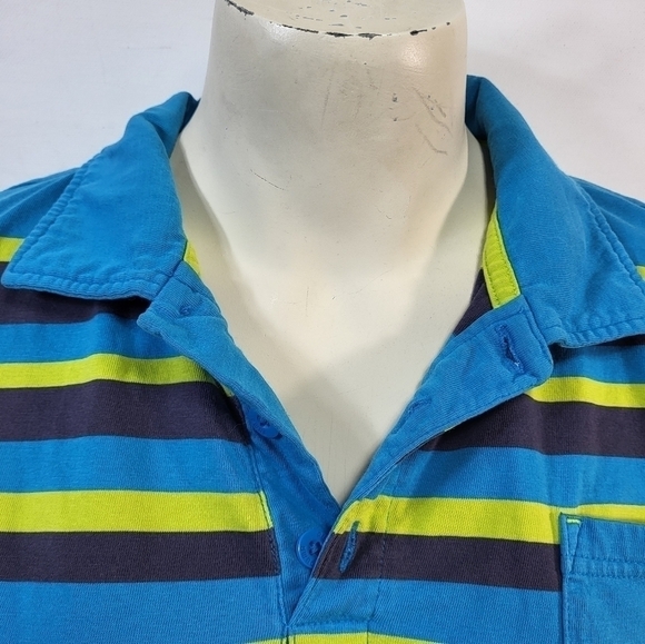 Puma Collared Short Sleeve Blue & Green Polo - Picture 3 of 8